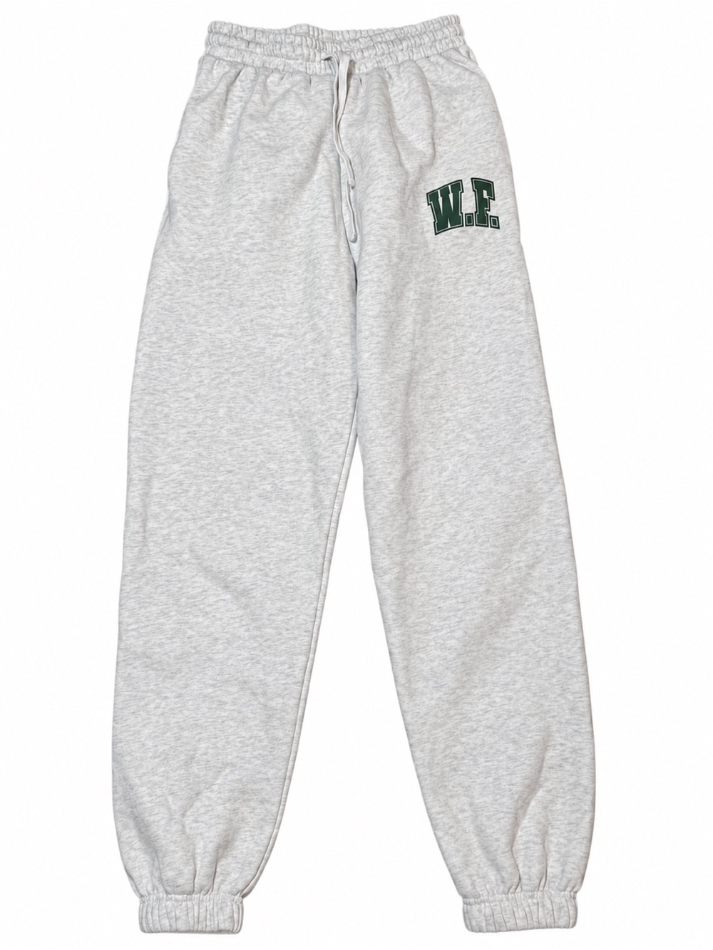 White Fox W.F. Collegiate Logo Oversized Jogger Sweatpants Gray XS